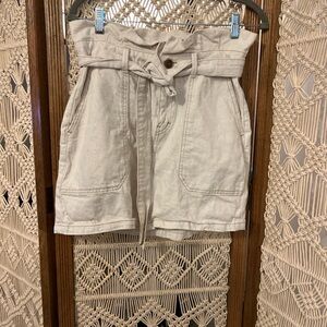 Free People High Waist Paper Bag Cream Skirt
